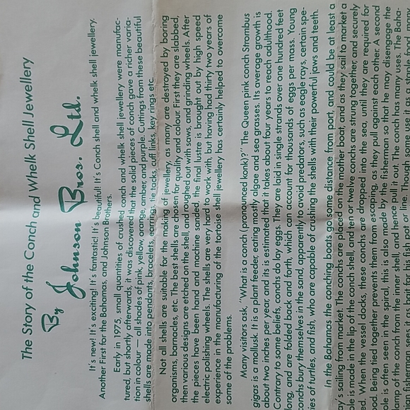 Johnson Brothers Jewelry Vintage Conch Shell Bracelet From The